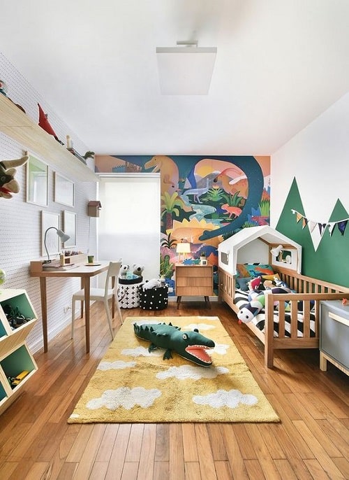 design interior camera de copii tematica jungla