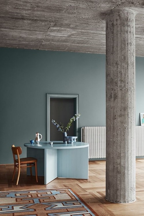 Albastru si verde living design interior